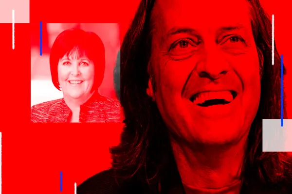 Margaret Keane, CEO of Synchrony and John Legare, CEO of T-mobile. (via Linkedin; Andrew Harrer/Bloomberg)