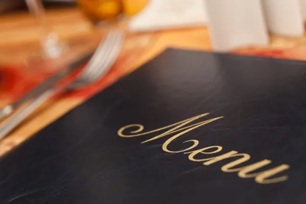 Menu on a restaurant table 