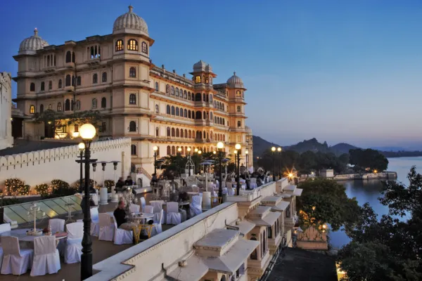 Fateh Prakash Palace, built along the shores of Lake Pichola. This Grand Heritage Hotel was named after Maharana Fateh Singh, a great leader of the Merwar dynasty. Udaipur, India.