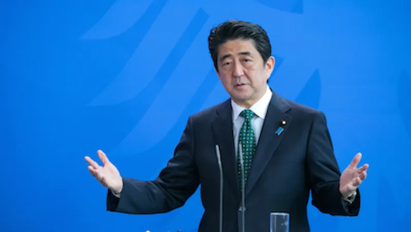 Japan's Prime Minister Shinzo Abe Holds Talks With German Chancellor Angela Merkel