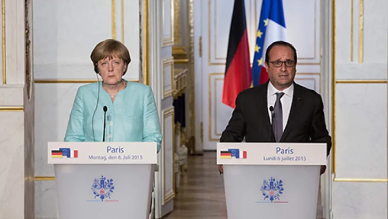 Germany's Chancellor Angela Merkel And France's President Francois Hollande Meet To Access Greek Situation