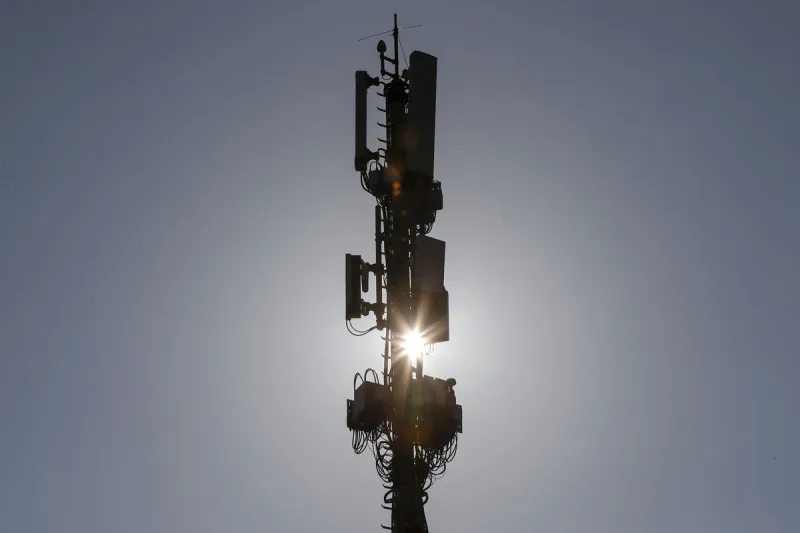 A Swisscom AG network mast, equipped with 5G apparatus. (Stefan Wermuth/Bloomberg)