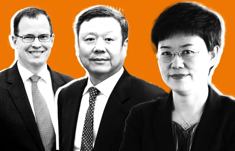 Left to right: Robert Drake, Galaxy Entertainment Group; Wang Xiaochu, China Unicom Hong Kong Ltd.; Ma Jinru, Xinjiang Goldwind Science & Technology Co., Ltd. (Photos: Jerome Favre/Bloomberg, Brent Lewin/Bloomberg, Keith Bedford/Bloomberg)