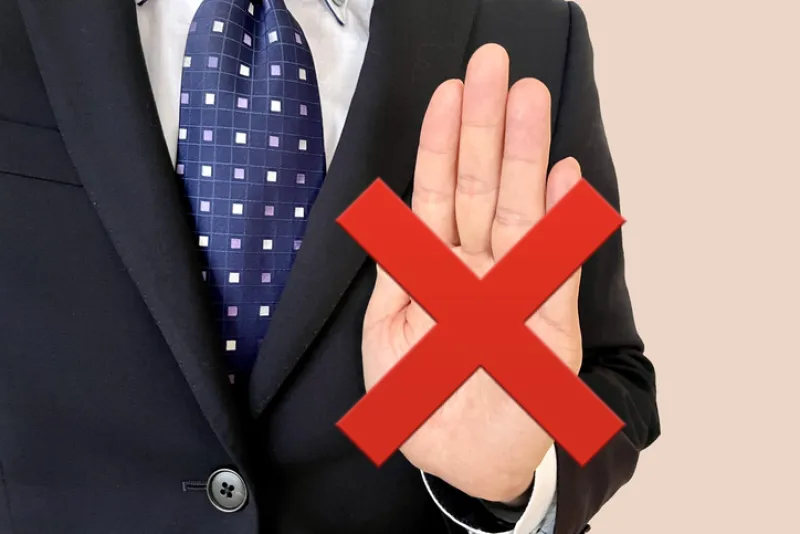 Businessman refusing